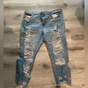 Plus size ripped jeans